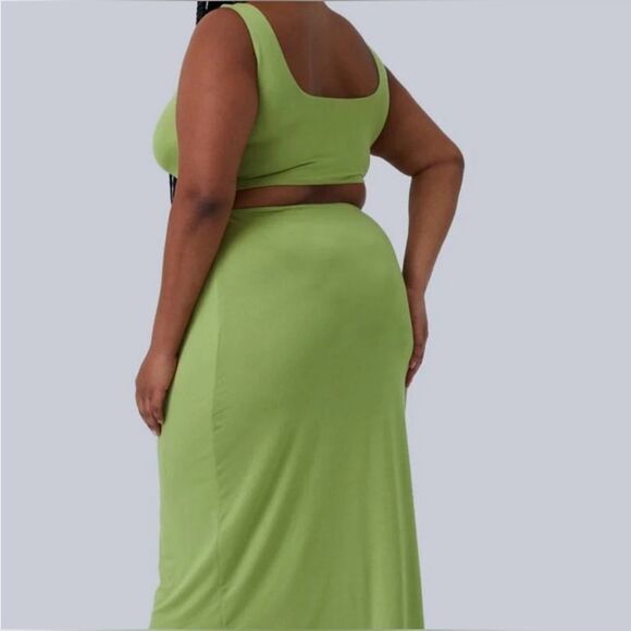 GIA IRL Plus Green Cutout Maxi Dress Womens Sz 2 18/20 Sleeveless NWT - Picture 5 of 17